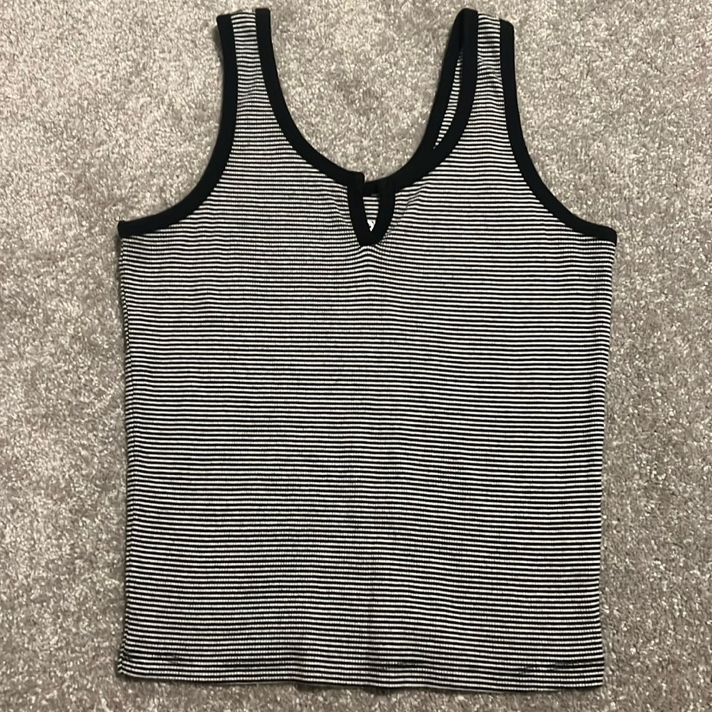 Black and white stripe tank top